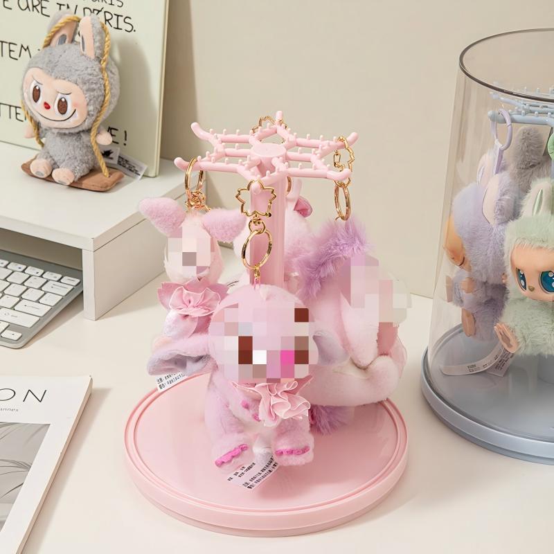 LABUBU 1-3世代対応 アクリル ディスプレイケース 360度回転 防塵 透明