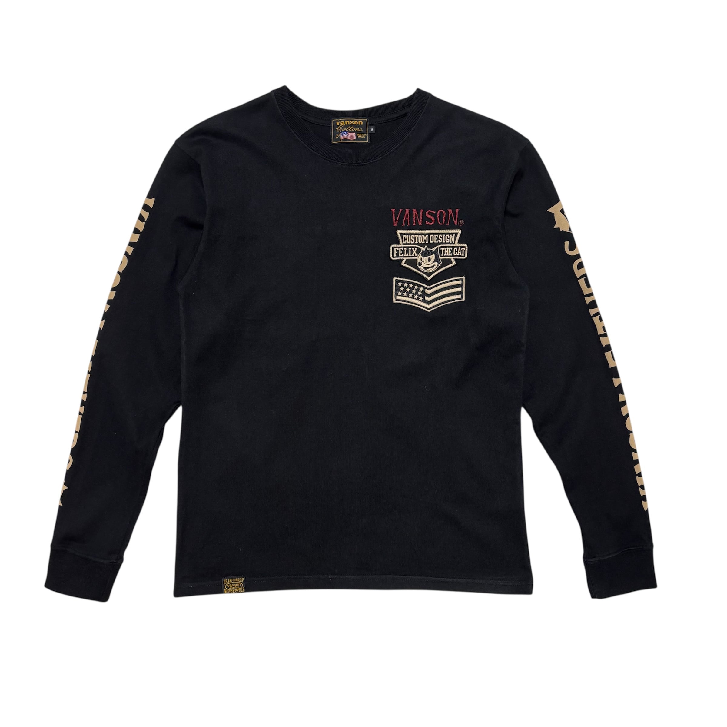 古着 バンソン VANSON フィリックス ザ キャット FELIX the CAT コラボ 長袖Tシャツ ロンT クリーニング済み メンズM