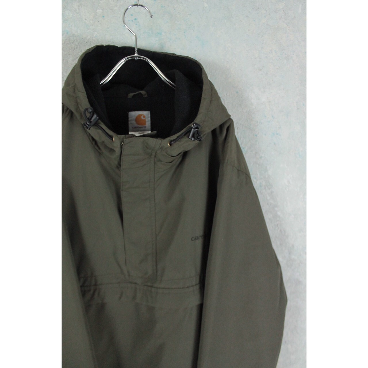 carhartt 裏起毛 オリーブグリーン ナイロンアノラックパーカー【FF