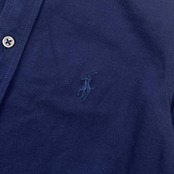 RALPH LAUREN KNIT OXFORD BD ボタンダウン 鹿の子 長袖 ポロシャツ S/ネイビー メンズ