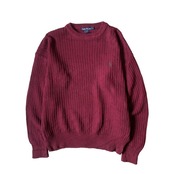"90s nautica" cotton knit wine red