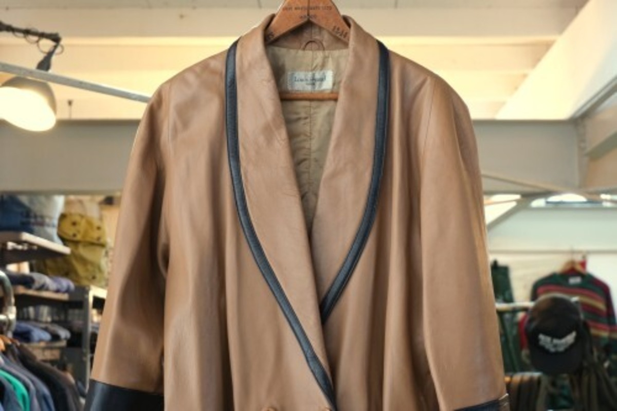 80's Louis Féraud shawl collar leather Coat | GARYO