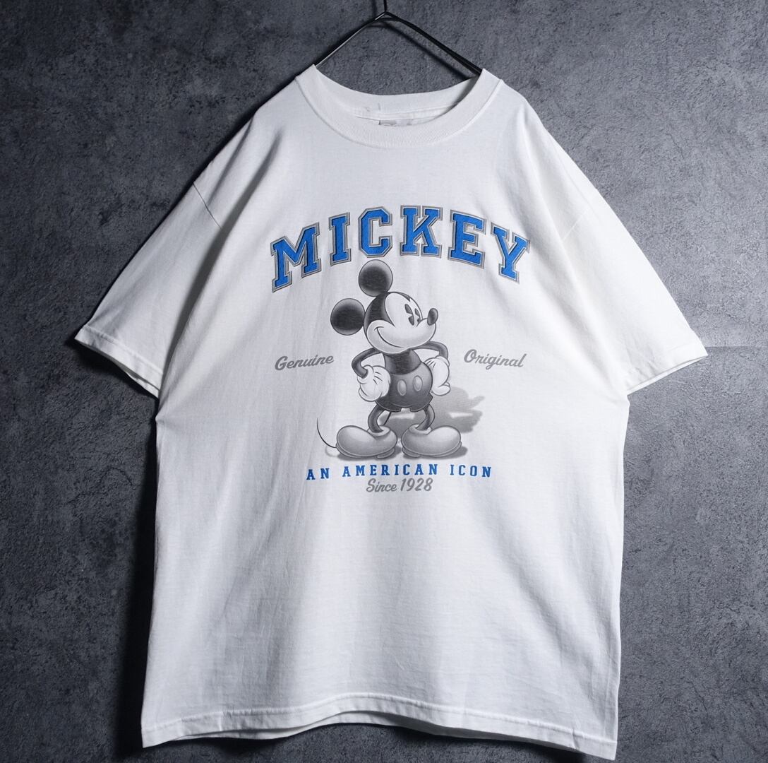 00s “Disney” White Mickey Print T-shirt