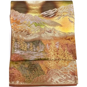 袋帯・金・茶系地・No.200701-1799・梱包サイズ60