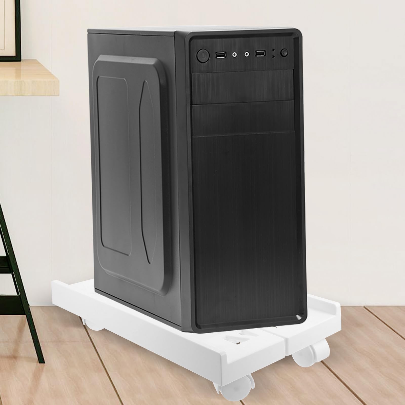 NOLITOY CPUスタンド キャスター付き pc 床置き パソコンワゴン PCワゴン 置き台 耐荷重30kg サーバーラック 40*20*8cm (ホワイト)