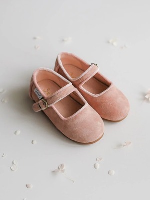 2月上旬納期予約販売　3elves  山羊革 スエード ワンストラップシューズ  桜ピンク