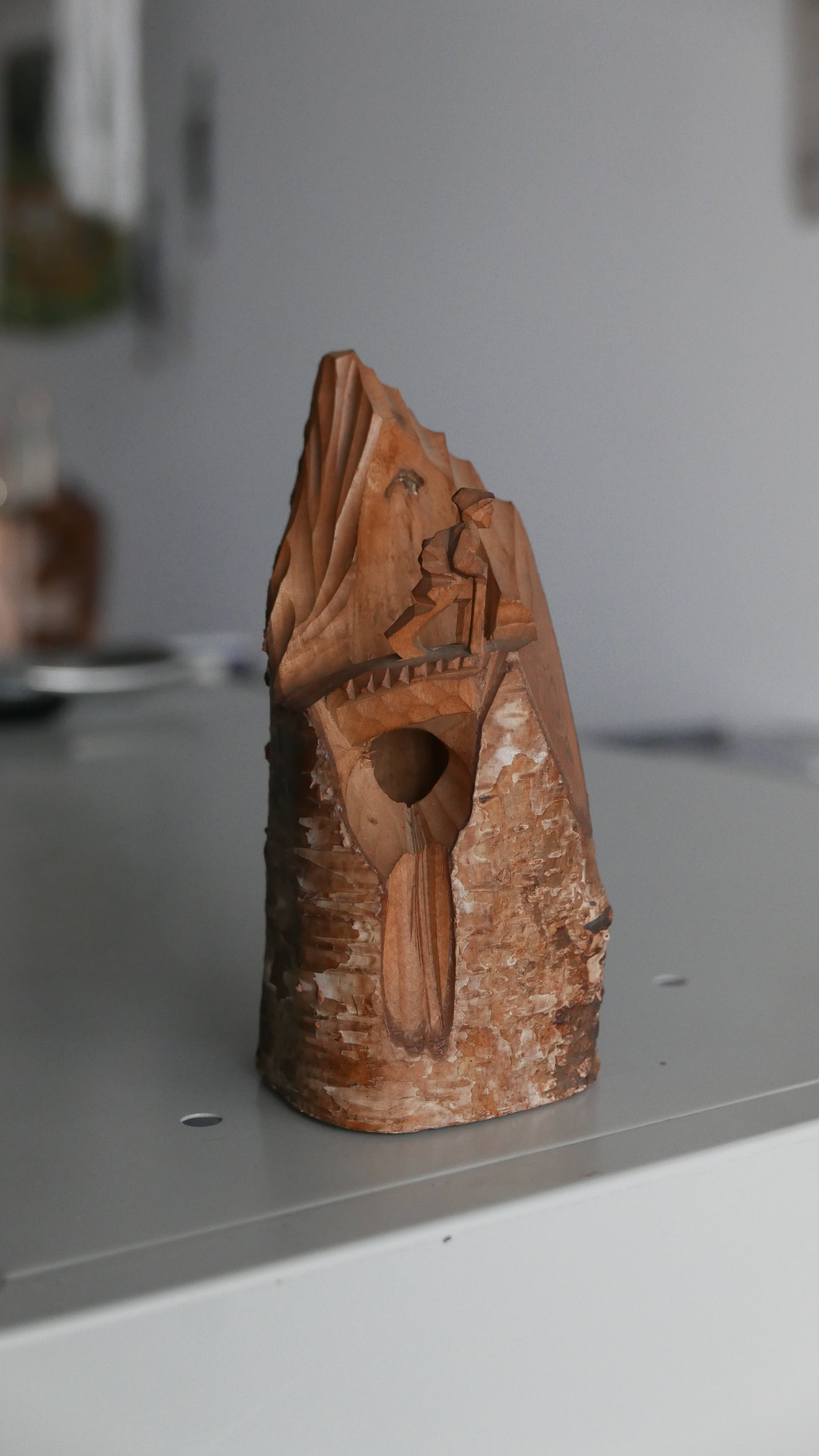 old japan 白樺の登山人形 , damaged , 河口湖