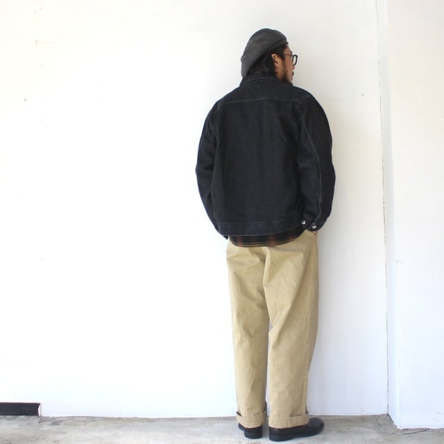 Petrole 12.8ozデニムブルゾン 12.8oz denim omit blouson （Black