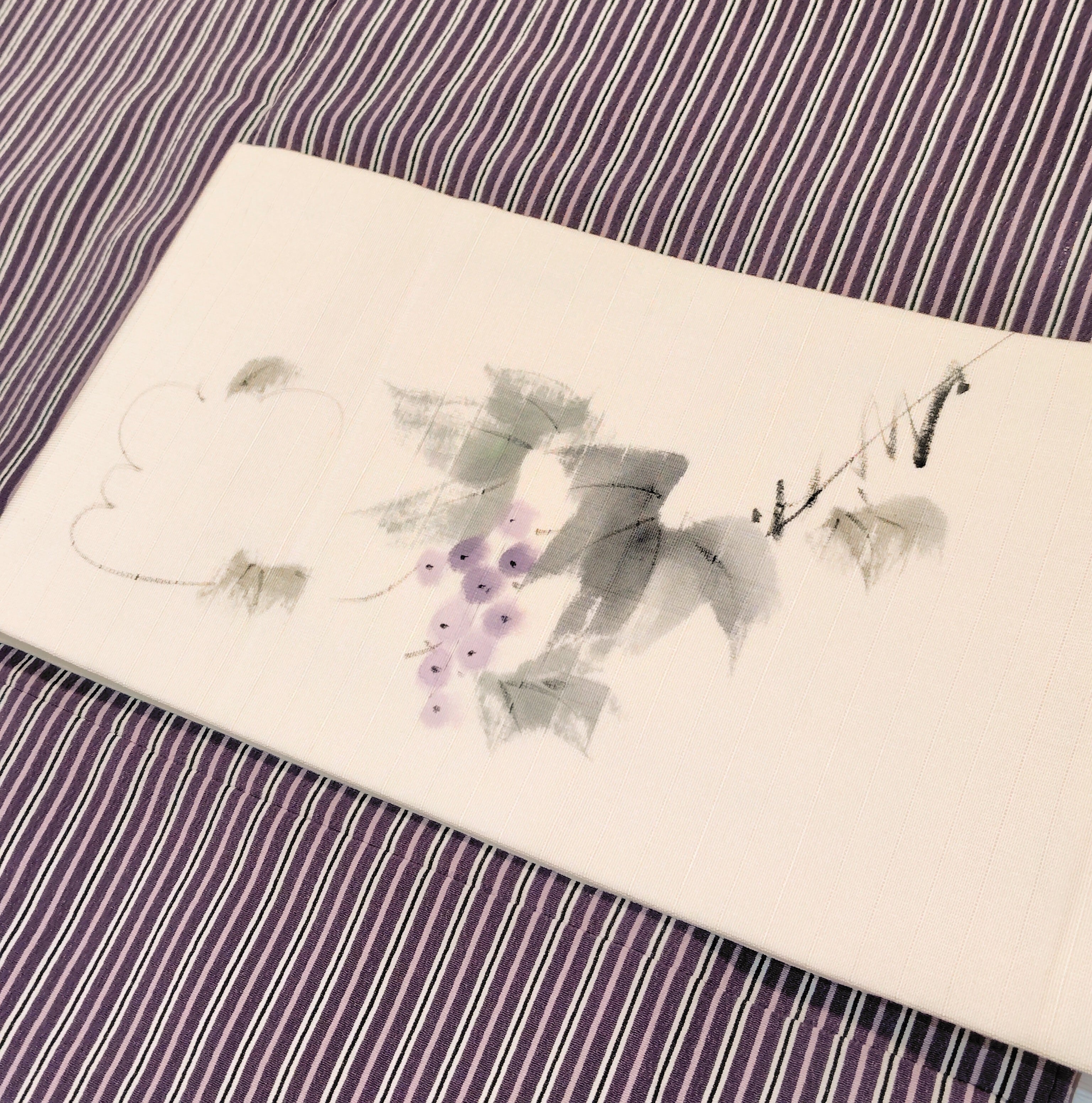 手描きの葡萄柄の名古屋帯 | リサイクル着物 菅野