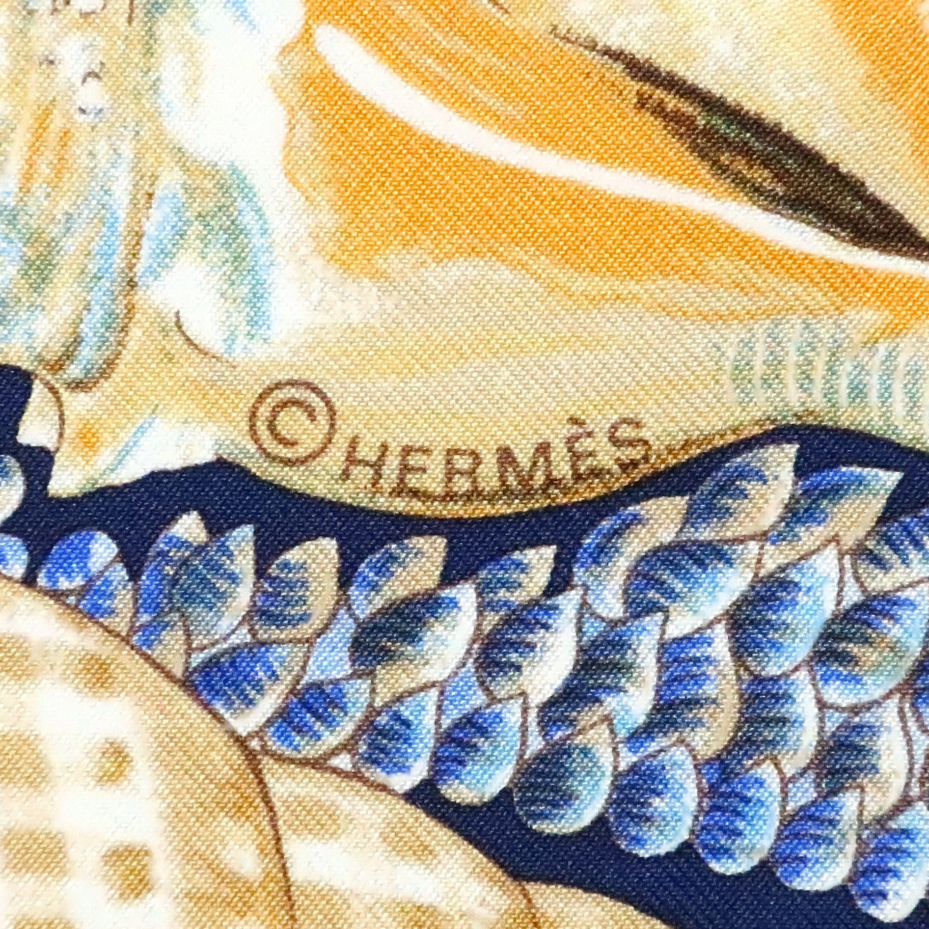 エルメス HERMES/スカーフ カレ90 ロカイユ Rocaille 貝殻 幾何学模様