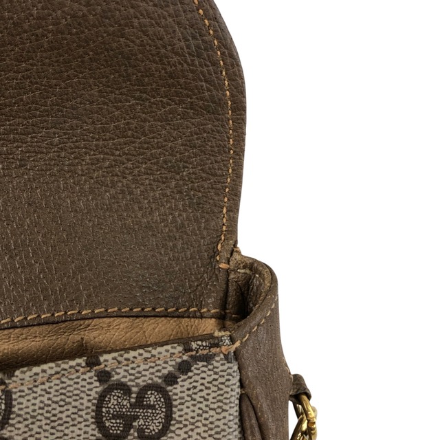 GUCCI グッチ GGプラス ショルダーバッグ ベージュ PVCレザー ラウンド ミニバッグ vintage ヴィンテージ オールド ku752d