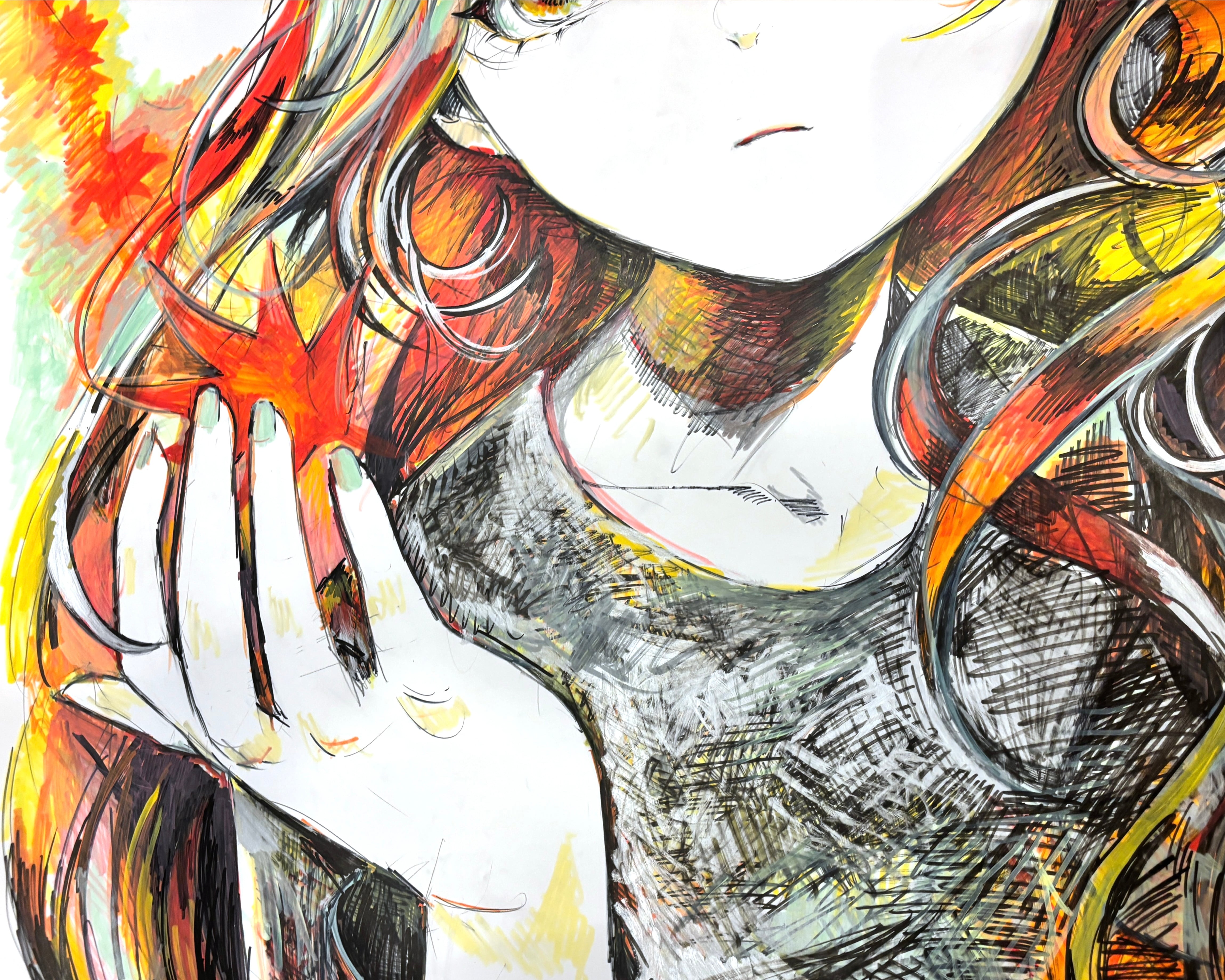 画伯の絵 原画】「Change」Original drawing | ケビンばやし