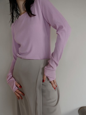 crew-neck tereko tops（lavender）