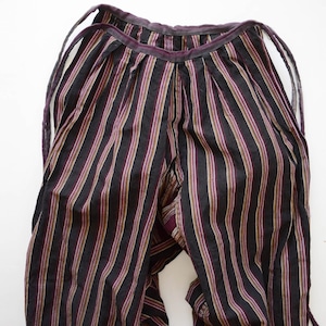 もんぺ 野良着 着物 パンツ 木綿 縞模様 ジャパンヴィンテージ 昭和 リメイク素材 クレイジーパターン | monpe noragi pants japanese fabric vintage cotton crazy pattern stripe