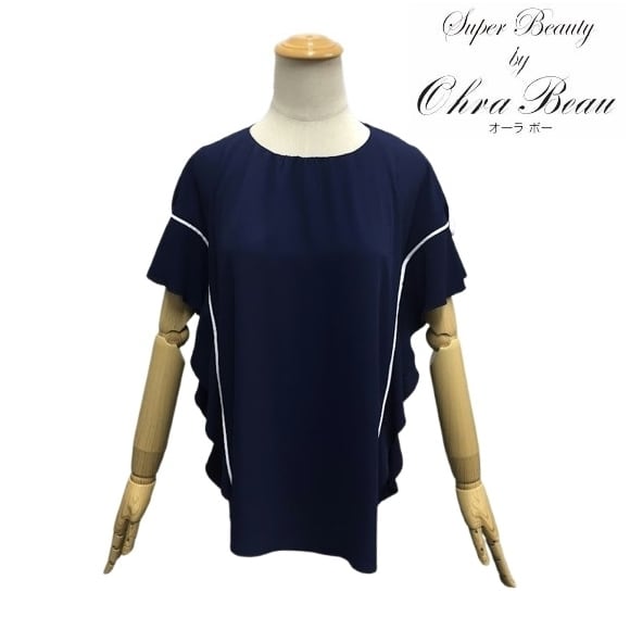 スーパービューティー チュニック リボン ニット タフタ切替 2421010