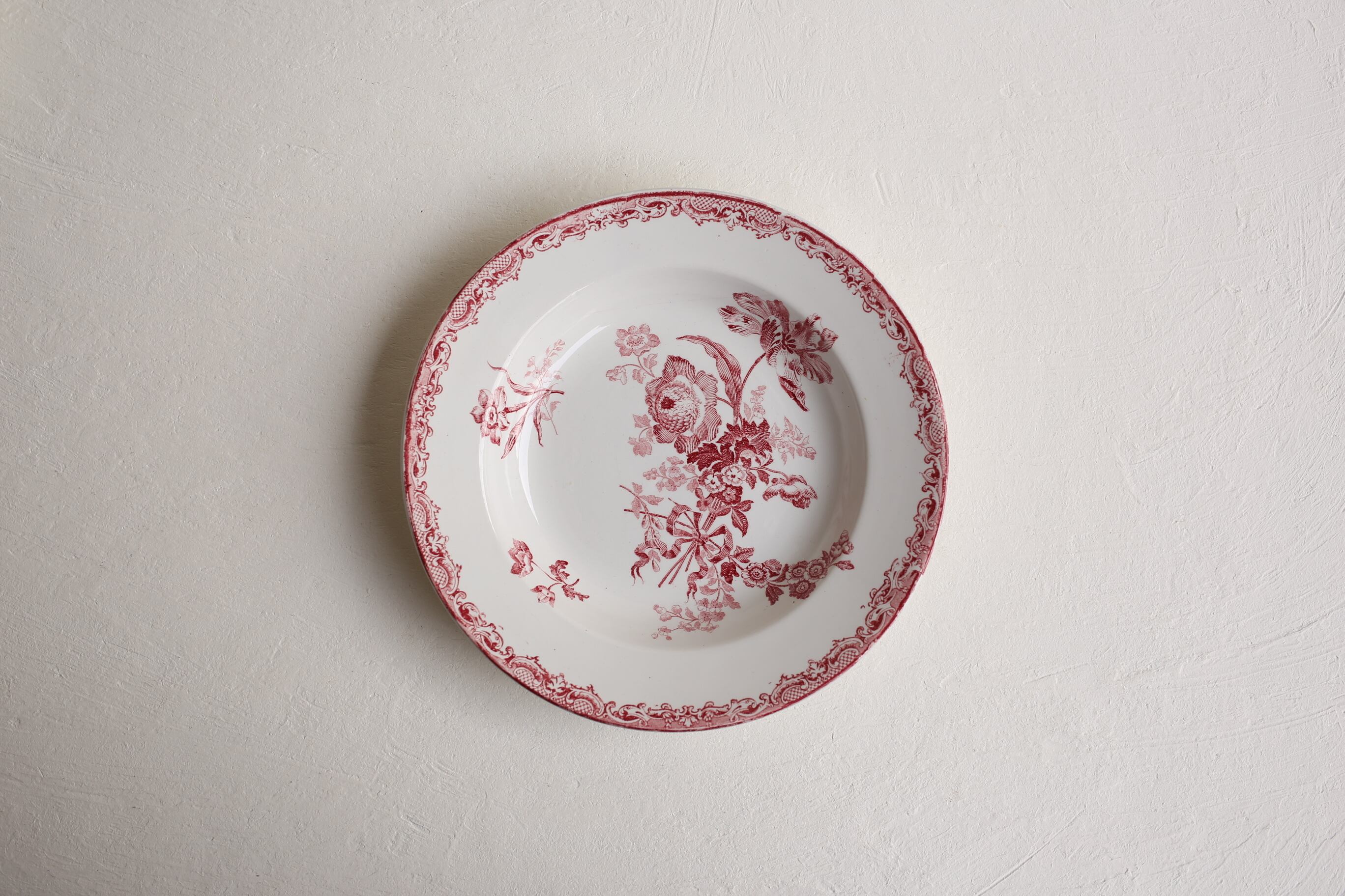 フランス アンティーク SARREGUEMINES サルグミンヌ 『FONTANGES』深皿 N-03381a