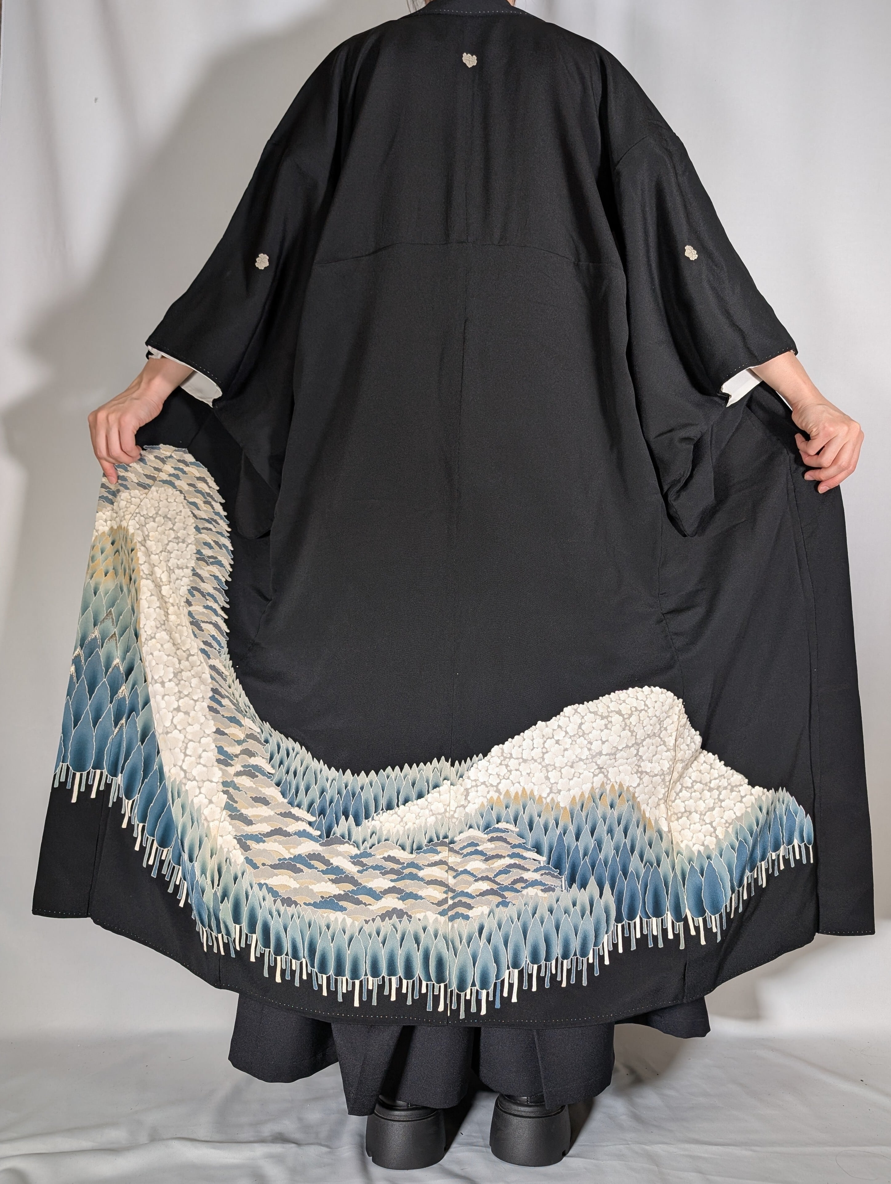 絞りの羽織からリメイク あったかマフラー ベルベット ベロア 薔薇色 絞りの羽織からリメイク あったかマフラー ベルベット ベロア 薔薇色