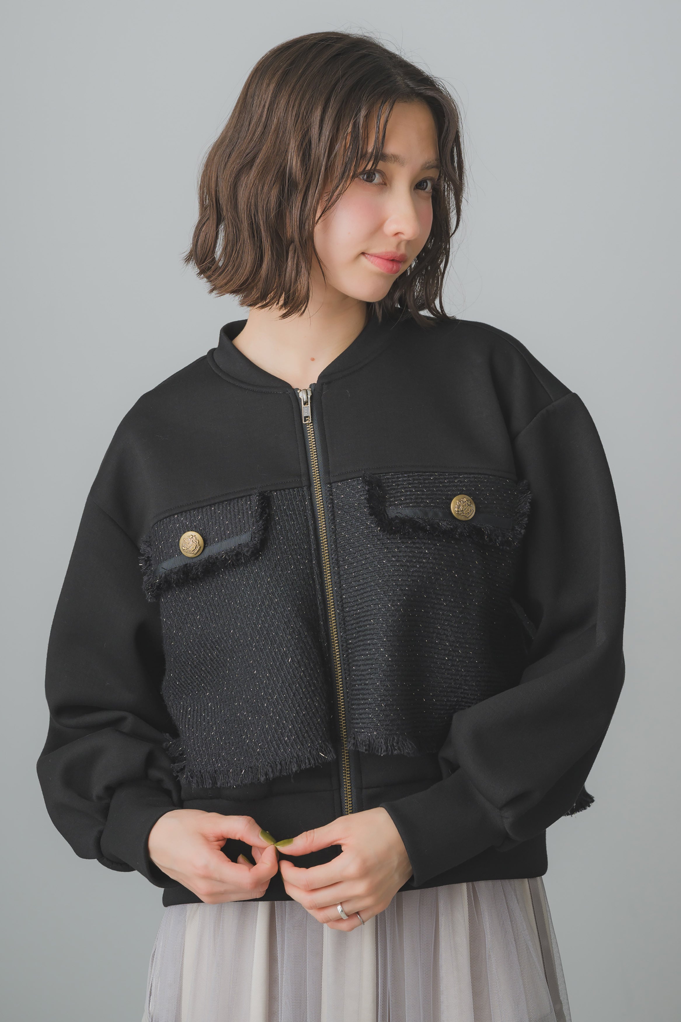 ナマチェコ　ダブルリングブルゾン namacheko ナマチェコ ダブルリングシャツブルゾン