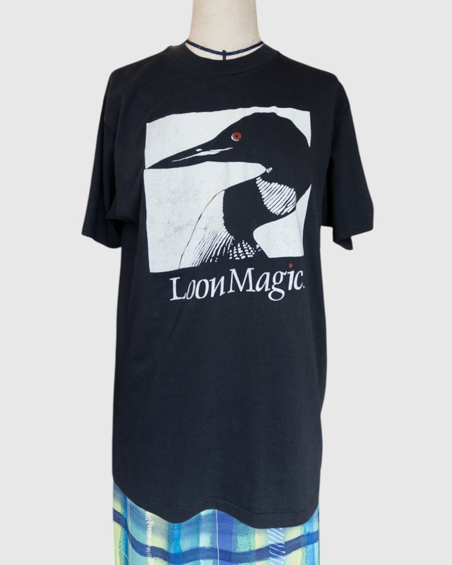 【古着】アビ 水鳥 アートTシャツ