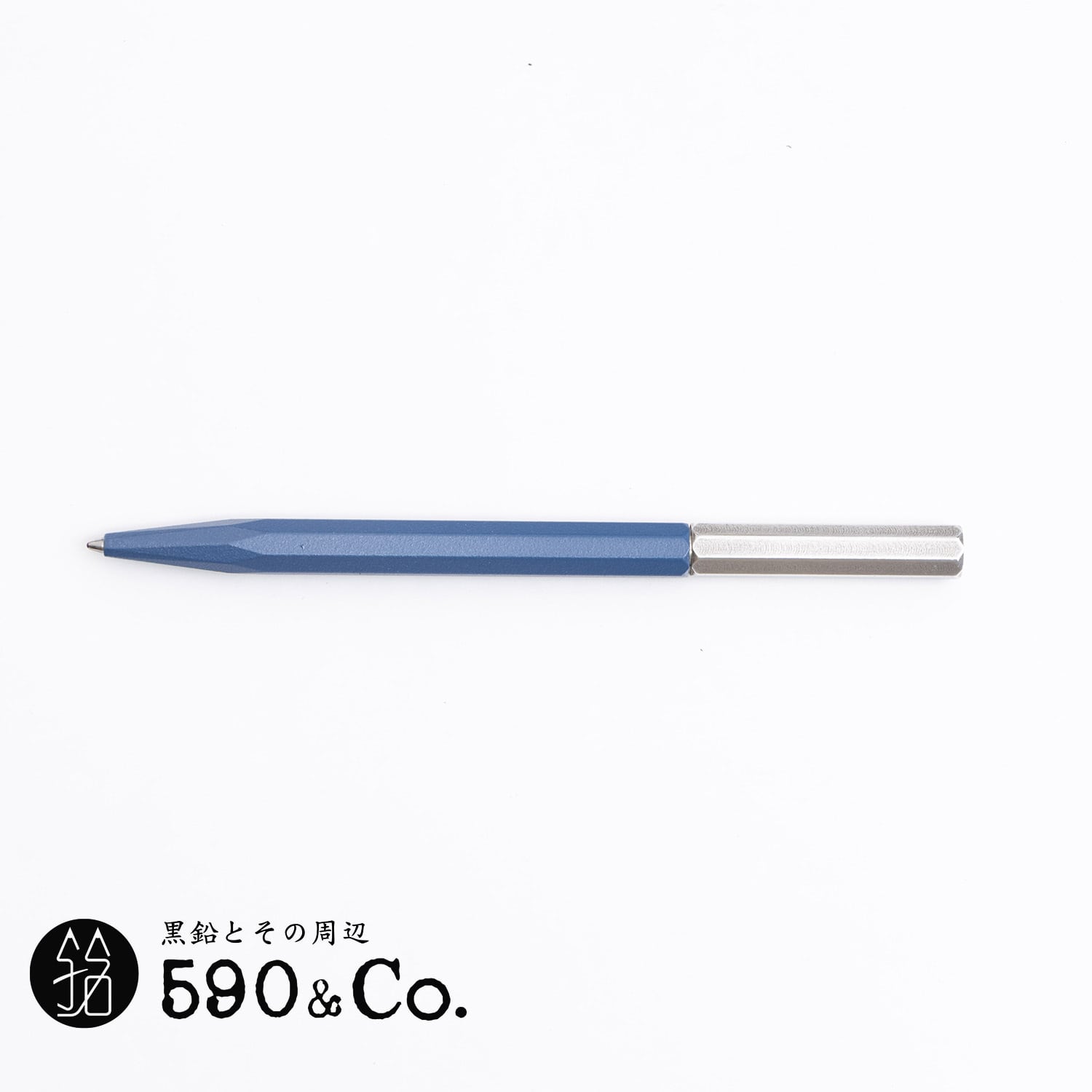 【ハニカム斜め挟み】ハンドメイドボールペン KRAMA Studio/クラマスタジオ】8GONボールペン BLUE x RAW (ブルー