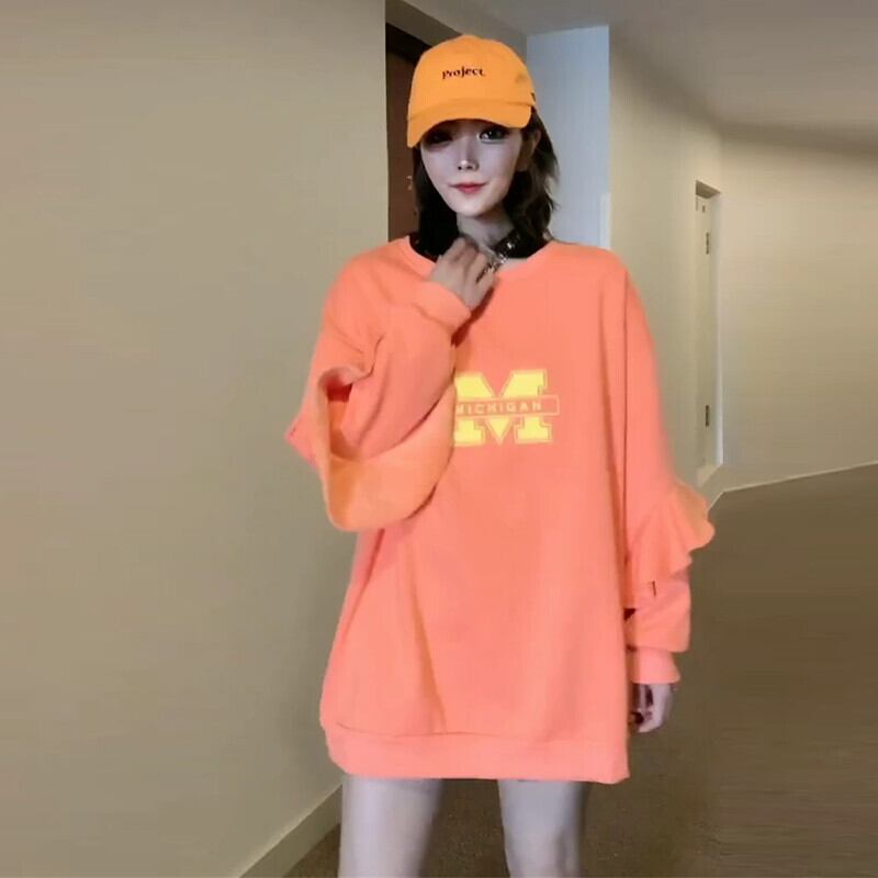 セーター レディースオータムウィンタールーズスリムカジュアルトップス ロング 大きめサイズ 秋物 冬物 ミックスインファッション689292084