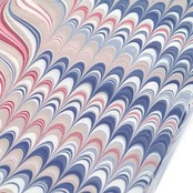 ❤︎suminagashiリバーシブル半巾帯  ハート墨流し［ A露草色×ラズベリーレッド×グレージュ　大矢羽×ピーコック］ハート散らし