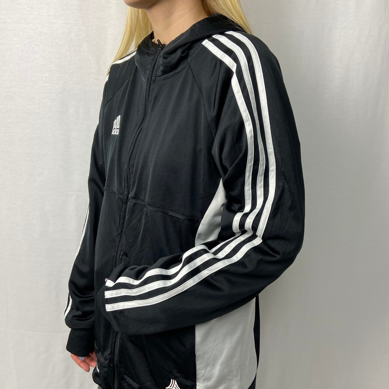 adidas アディダス ジャージパーカー トラックジャケット メンズM 古着 