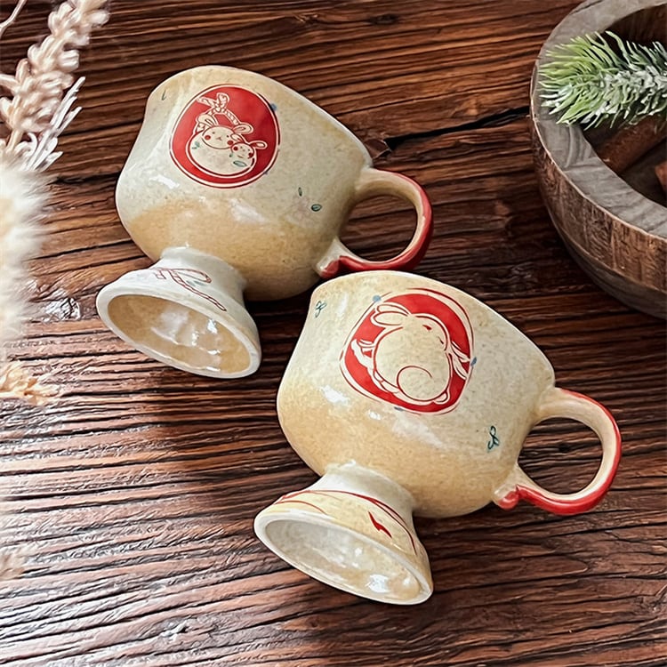 地域販売NO.1 窯の変化 粗陶 コーヒーカップ 月兎 足の高い 地域販売NO.1 窯の変化 粗陶 コーヒーカップ 月兎 足の高い