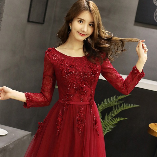 ドレス ワンピース ロング チュール 結婚式 パーティ 赤 La Sagesse