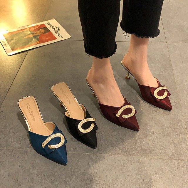 レディーススプリングレッドミュール 靴 シューズ ハイヒール 春物 部族の婦人靴78150528397