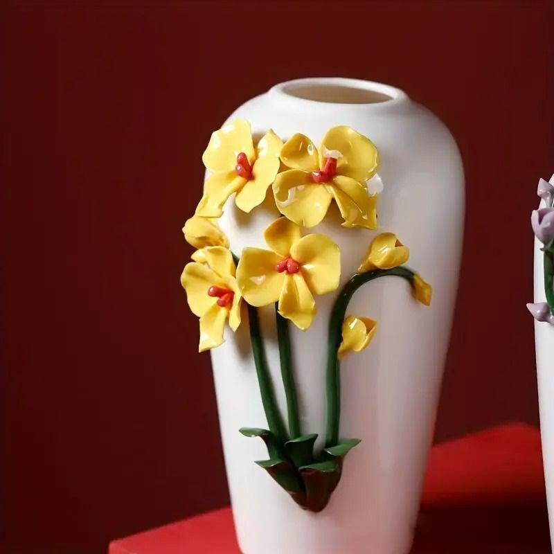 フラワーベース 3D 手作り ヨーロピアン ヴィンテージ セラミック