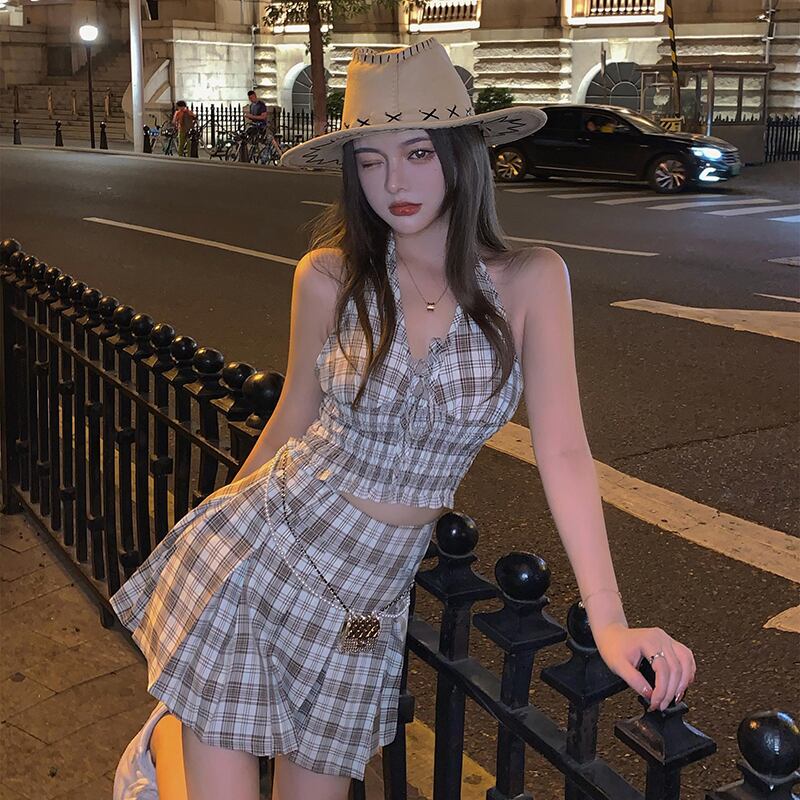 サマースタイルハイウェストウェストプリーツスカート ストリート 夏物 ドラファッションホール28338571664