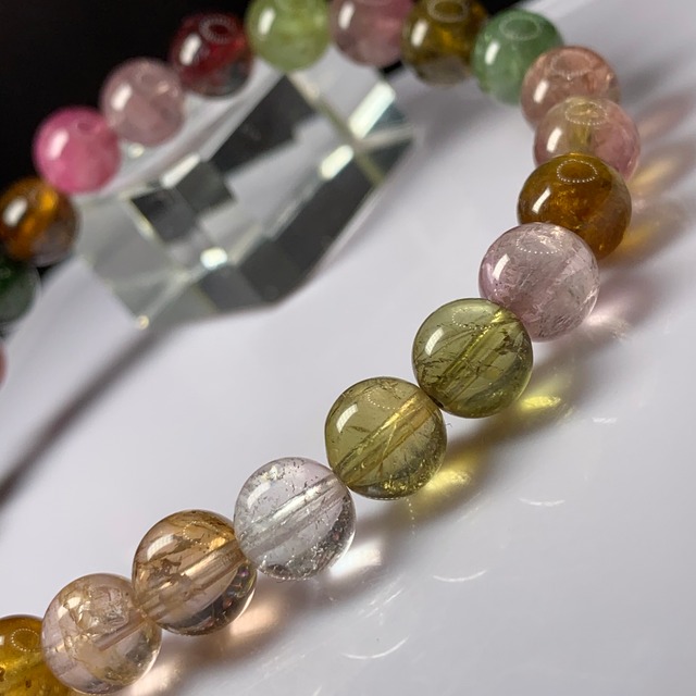 透明度有☆グラデーション風トルマリンブレスレット