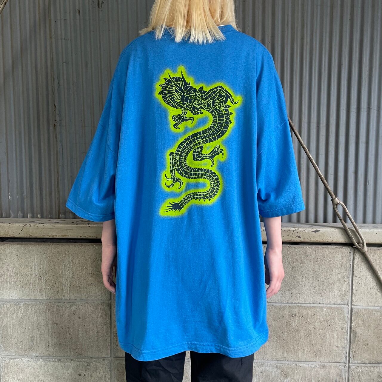 ビッグサイズ 00年代 no boundaries 龍 両面プリント Tシャツ メンズ