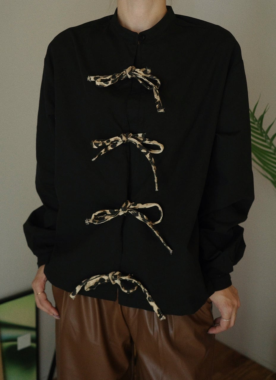sister jane】Howard Leopard Tie Shirt | osrsofficial