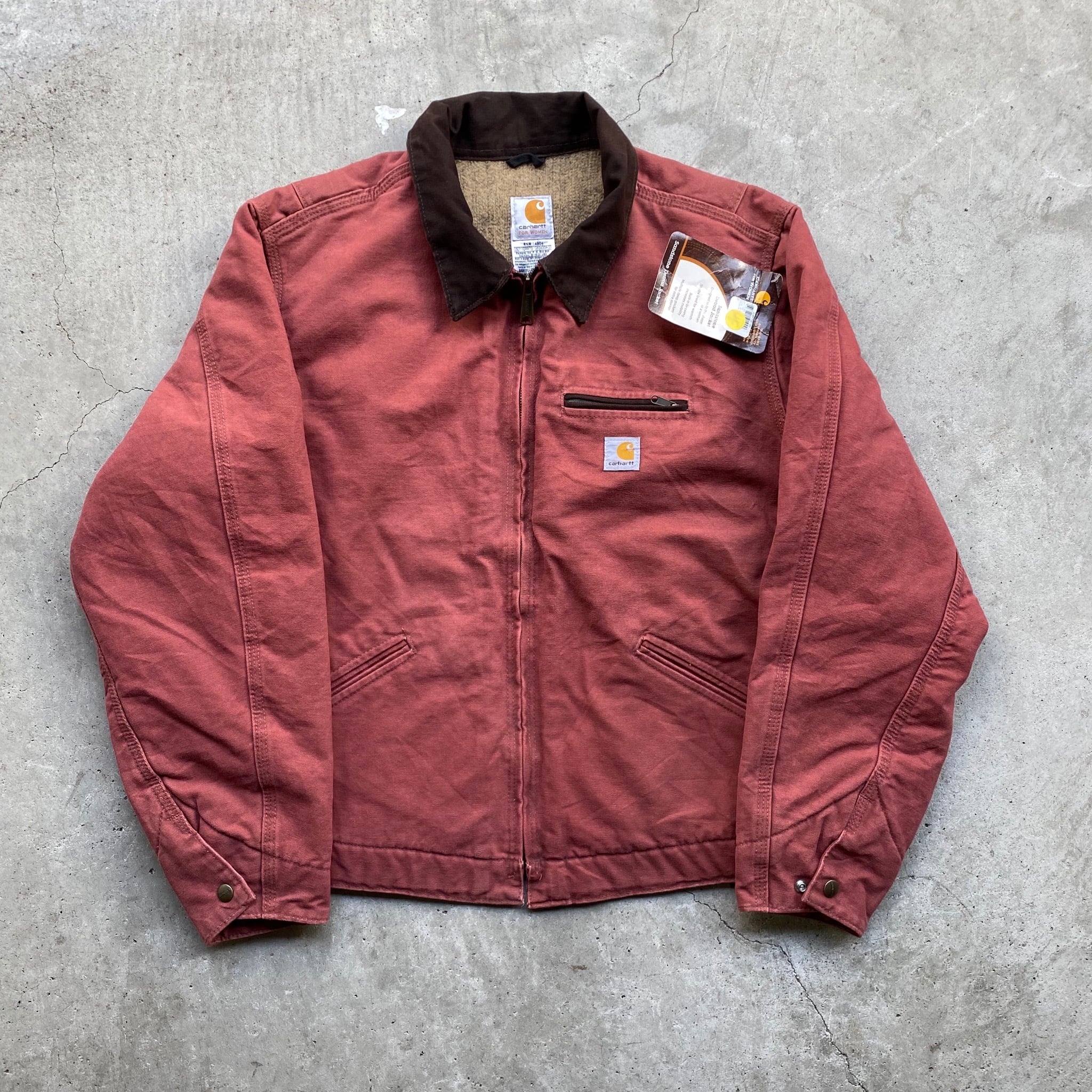 デッドストック Carhartt カーハート デトロイトジャケット ワークジャケット ダック地 ブランケットライナー ピンク色 レディースXL  メンズL相当 古着【ワークジャケット】 | cave 古着屋【公式】古着通販サイト