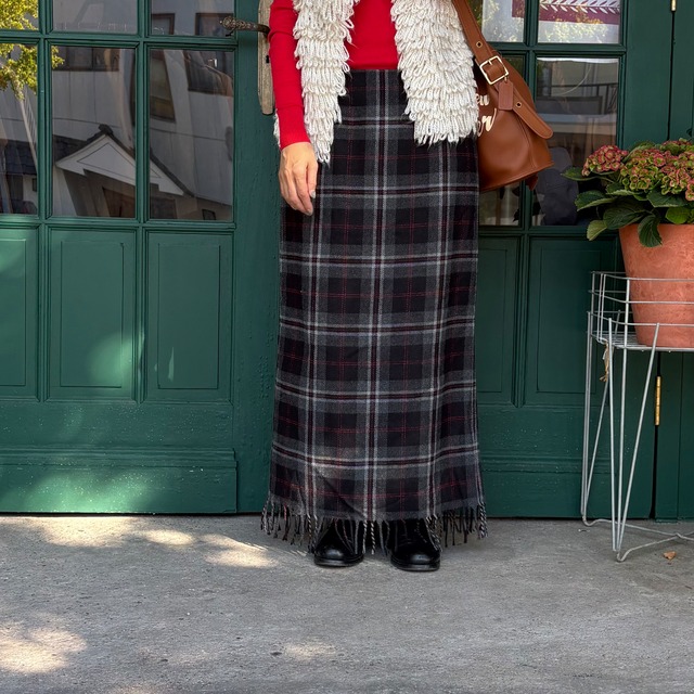 Vintage Fringe Wool Skirt