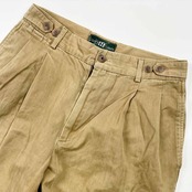 90s Henry Cotton's ヘンリーコットンズ ヘリンボーン ツータック パンツ 46/ベージュ系 メンズ ビンテージ
