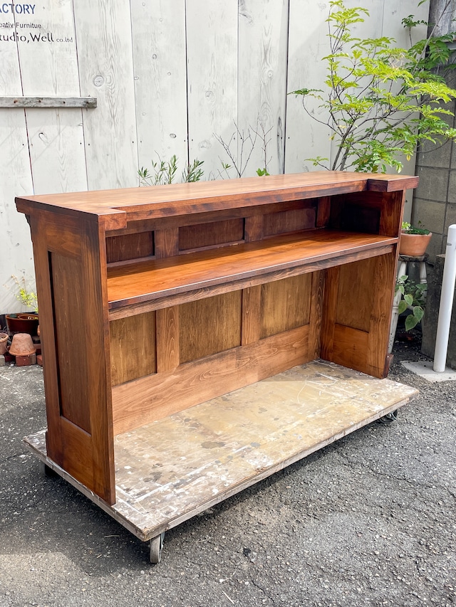 アンティーク調ウッドカウンター141 (アパレルショップ向け受付カウンター)W1300 オーダーメイド店舗家具