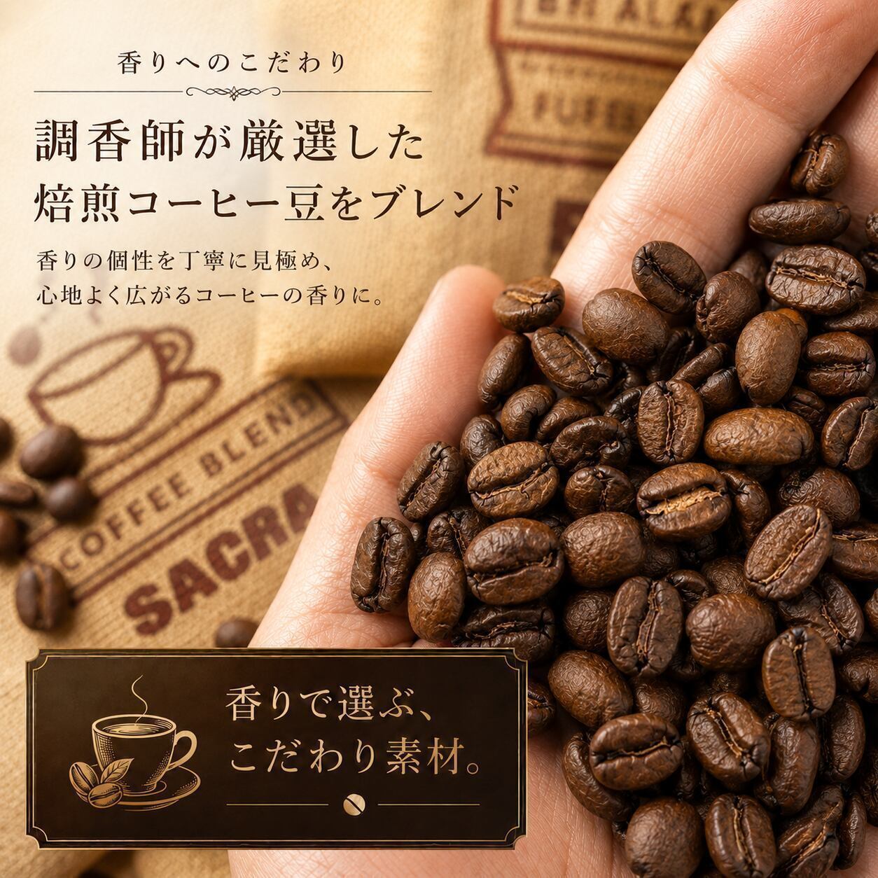 SDGs 珈琲豆 消臭 / 脱臭サシェ》 50g コーヒー アロマ 麻袋 匂い袋
