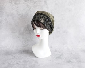 サッシュベルト｜Antique Lace Noir × Olive｜前髪ウイッグ付