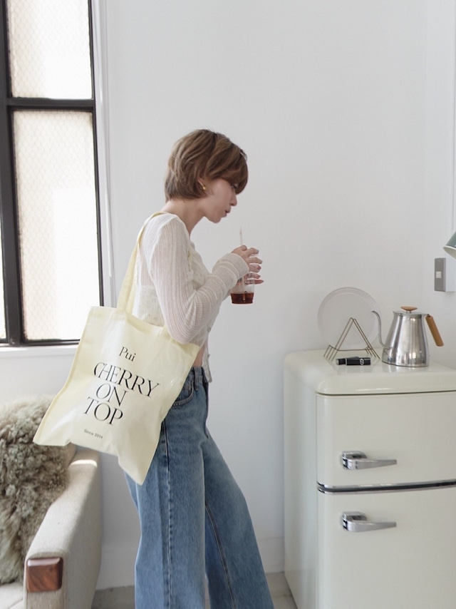 CHERRY TOTE BAG CREAM YELLOW