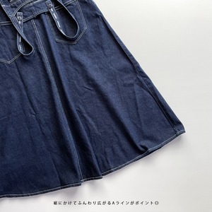 Denim salopette skirt