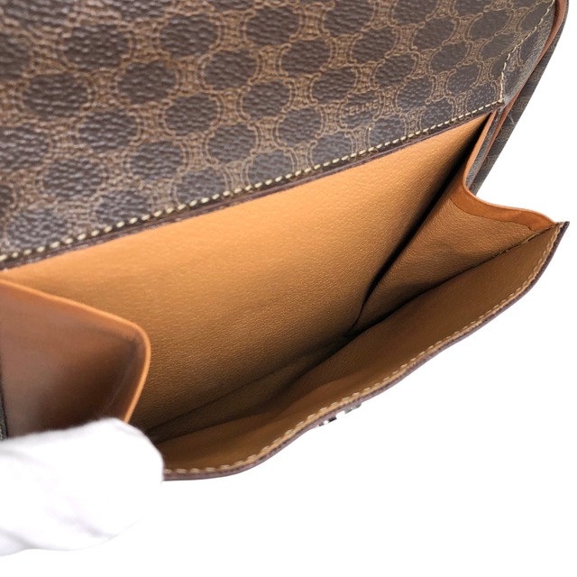 CELINE セリーヌ マカダム ハンドバッグ ブラウン ブラゾン型押し PVC レザー vintage ヴィンテージ オールド sw7bj6