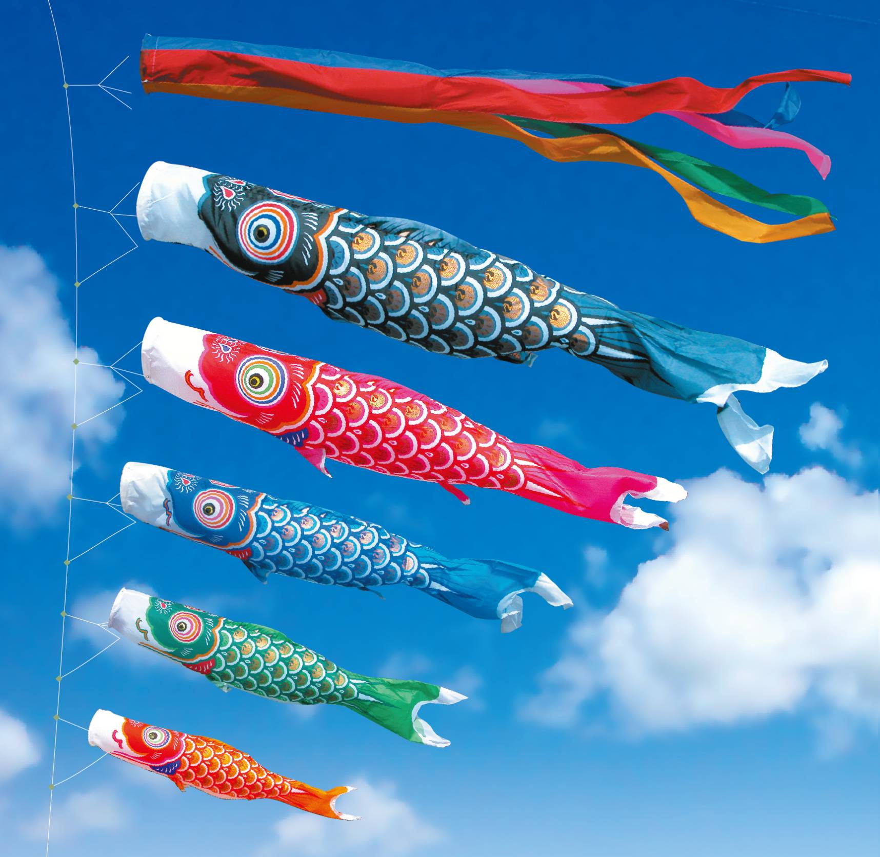 ゴールド鯉大型セット　８M８点セット（徳永鯉のぼり）