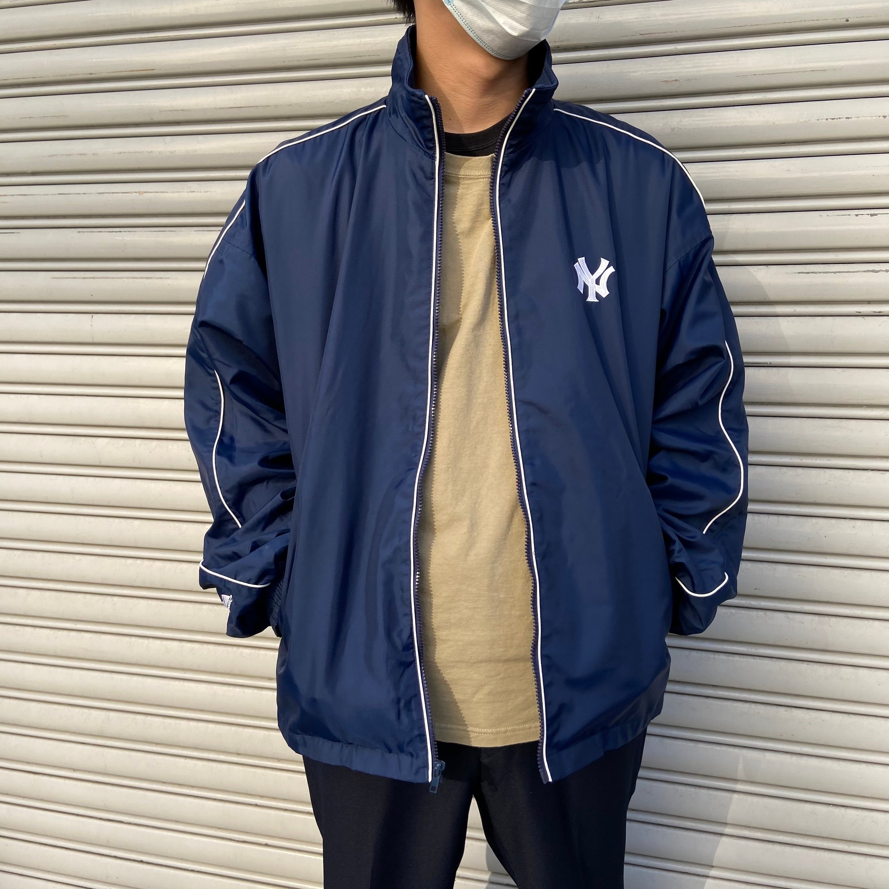 Majestic Yankees アノラックナイロンパーカー ネイビー XL