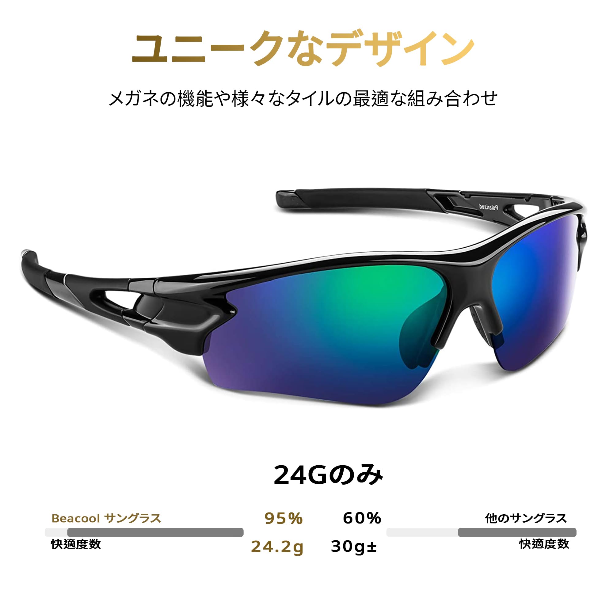 スポーツサングラス 偏光レンズ ゴルフ サングラス メンズ オークリー