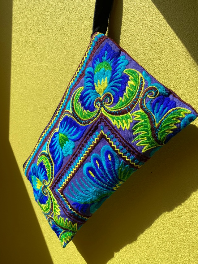 Bag-in-Bag Inspiration Thai Embroidery Bag バックインバッグ　インスピレーション　タイ刺繍バッグ　 #紫黄