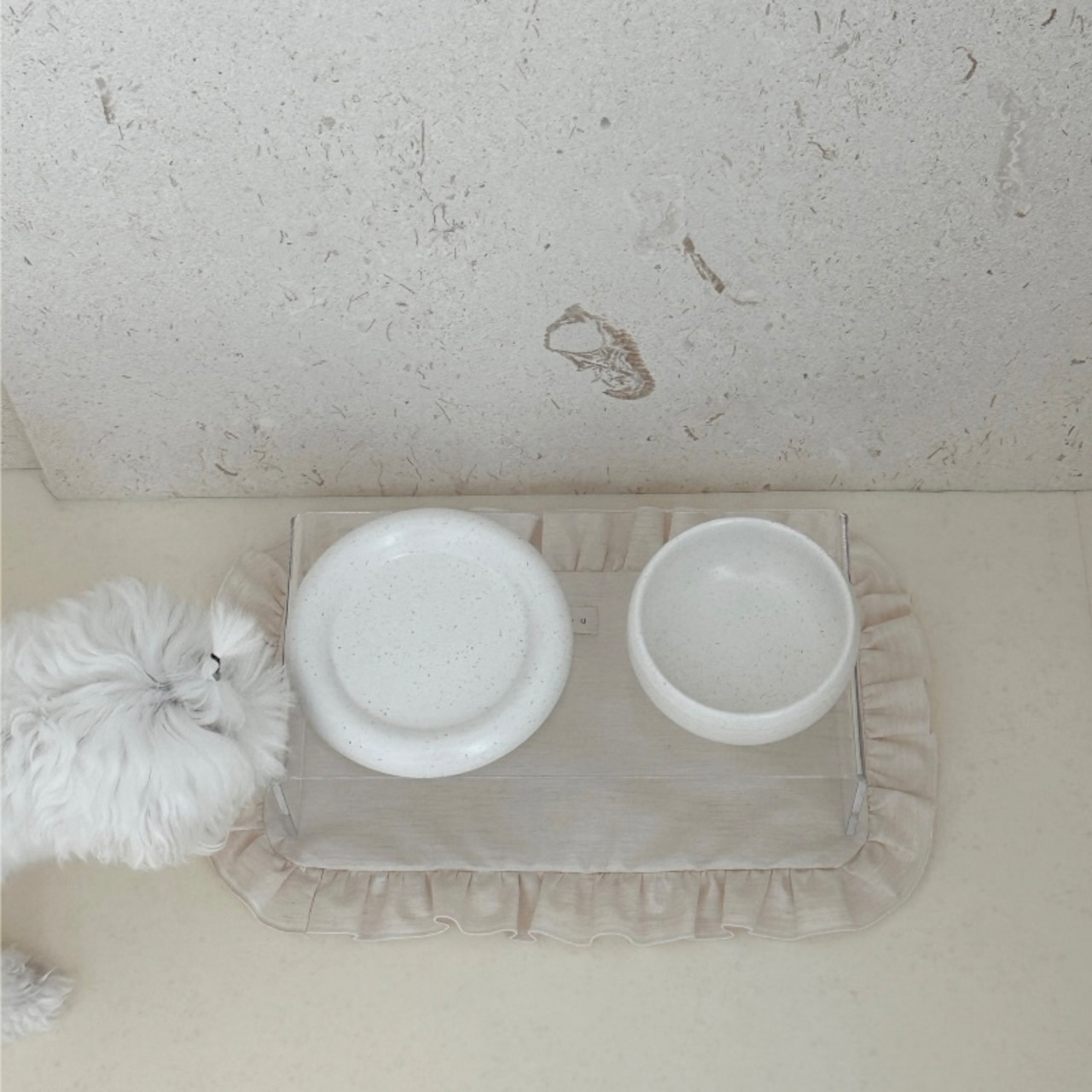 【即納】フリル ミールマット｜ナチュラルリネン - 8