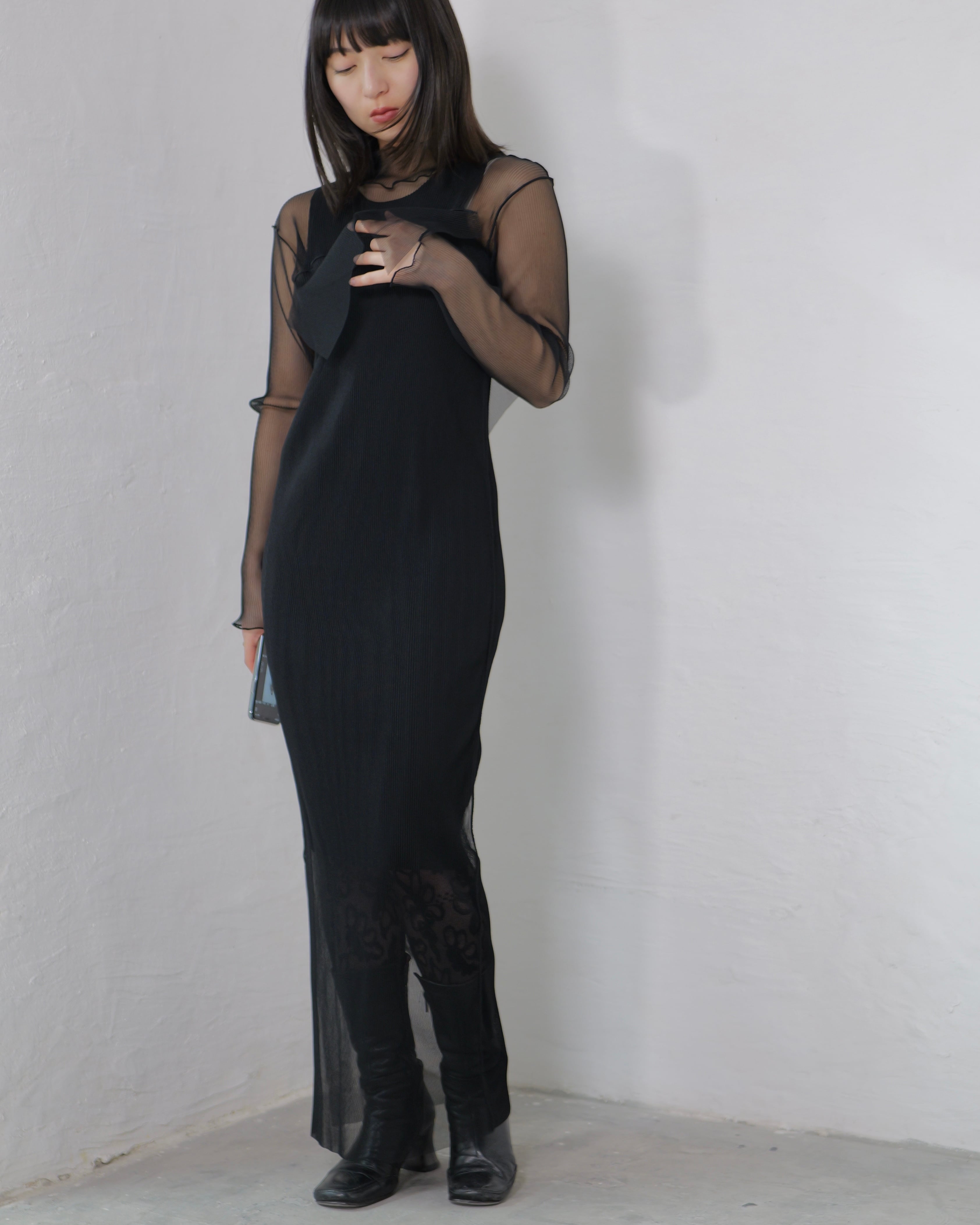 kotohayokozawa　チュールトップス&インナー kotoha yokozawa - GHOST TODO Dress Longsleeve Highneck +Inner